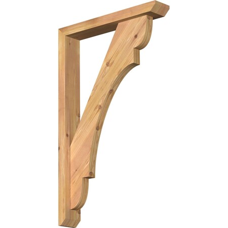 Ekena Millwork Olympic Slat Smooth Bracket w/ Offset Brace, Western Red Cedar, 3 1/2"W x 20"D x 32"H BKT0402X20X32OLY06SWR